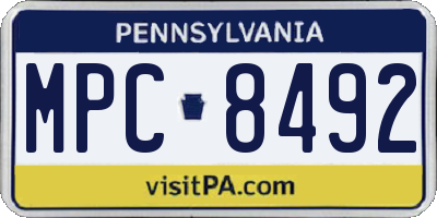 PA license plate MPC8492