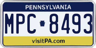 PA license plate MPC8493