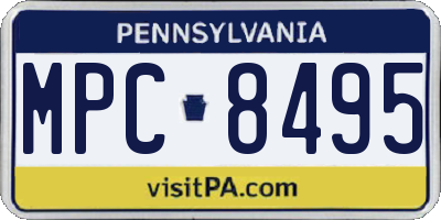 PA license plate MPC8495