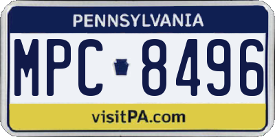 PA license plate MPC8496