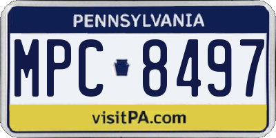 PA license plate MPC8497
