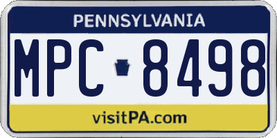 PA license plate MPC8498