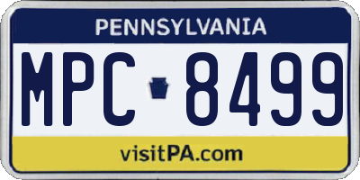 PA license plate MPC8499