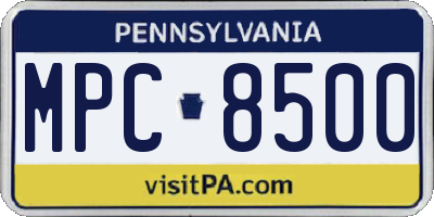 PA license plate MPC8500