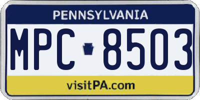 PA license plate MPC8503