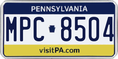 PA license plate MPC8504