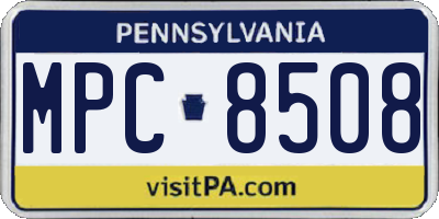 PA license plate MPC8508