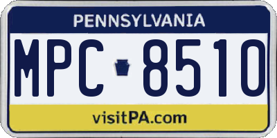PA license plate MPC8510
