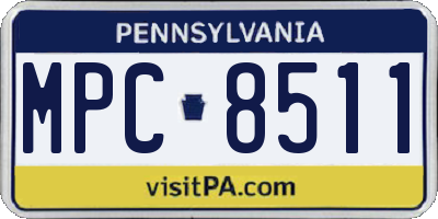 PA license plate MPC8511