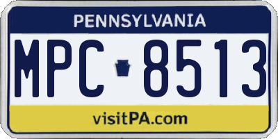 PA license plate MPC8513