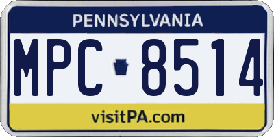 PA license plate MPC8514