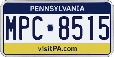 PA license plate MPC8515