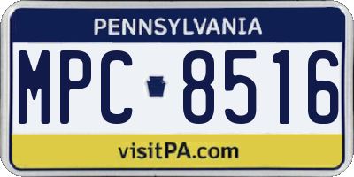 PA license plate MPC8516