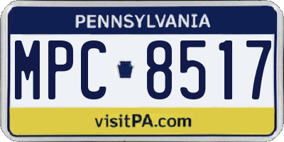 PA license plate MPC8517