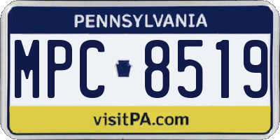PA license plate MPC8519