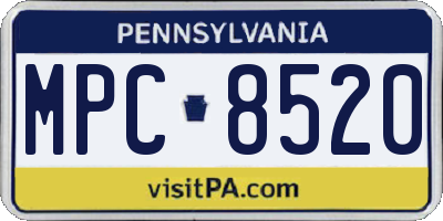PA license plate MPC8520