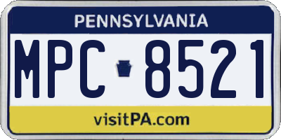PA license plate MPC8521