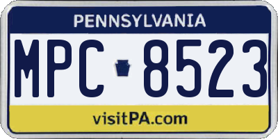 PA license plate MPC8523