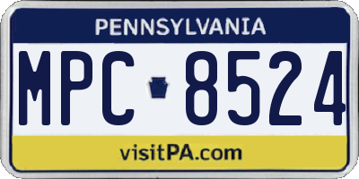 PA license plate MPC8524