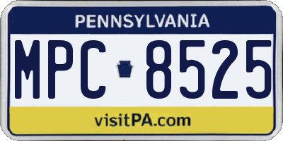 PA license plate MPC8525