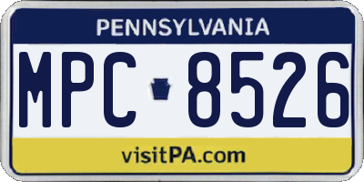 PA license plate MPC8526