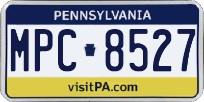 PA license plate MPC8527