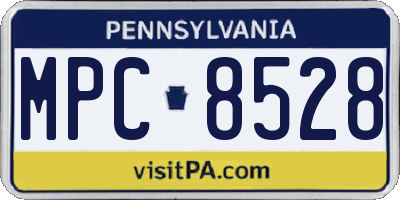 PA license plate MPC8528