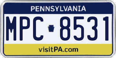 PA license plate MPC8531
