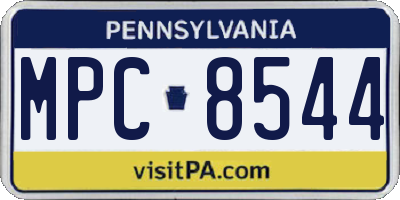 PA license plate MPC8544