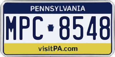 PA license plate MPC8548