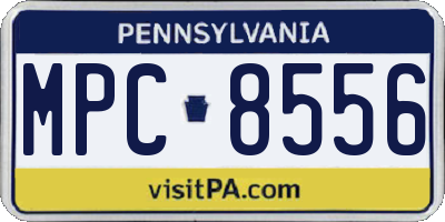 PA license plate MPC8556