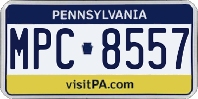 PA license plate MPC8557