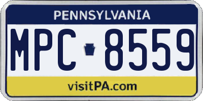 PA license plate MPC8559