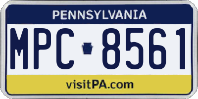 PA license plate MPC8561