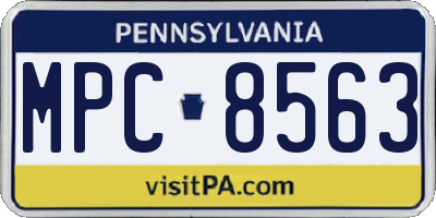 PA license plate MPC8563