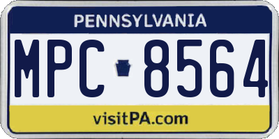 PA license plate MPC8564