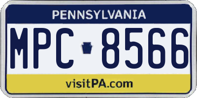 PA license plate MPC8566