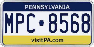 PA license plate MPC8568