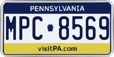 PA license plate MPC8569