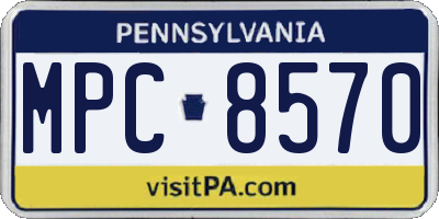 PA license plate MPC8570