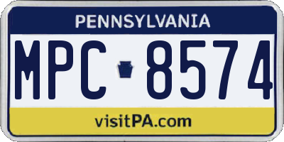 PA license plate MPC8574