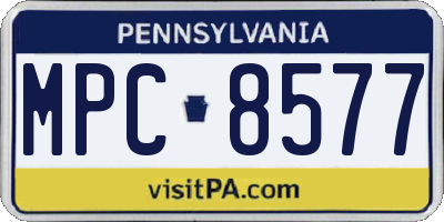 PA license plate MPC8577
