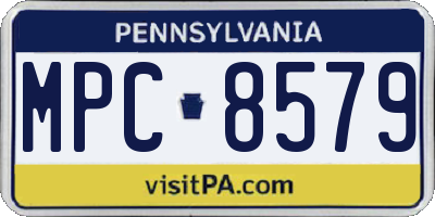 PA license plate MPC8579