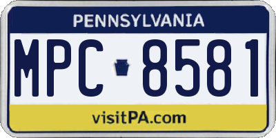 PA license plate MPC8581