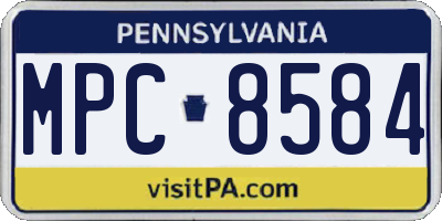 PA license plate MPC8584