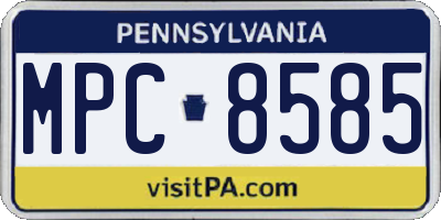 PA license plate MPC8585