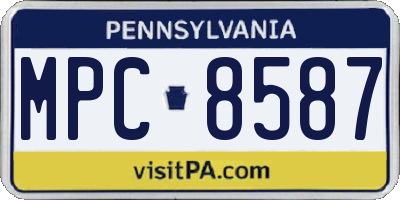 PA license plate MPC8587