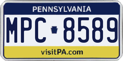 PA license plate MPC8589