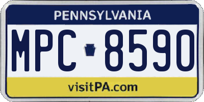 PA license plate MPC8590