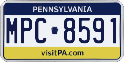 PA license plate MPC8591